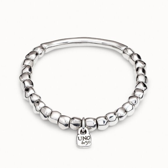 UNO de 50 Jewelry - Sterling silver-plated bracelet with tubular piece Uno de 50 style Women jewelry